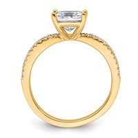 14K Yellow Gold 1.75 Carat Lab Grown Diamond VS+ F+ Princess Complete Engagement Ring view 2