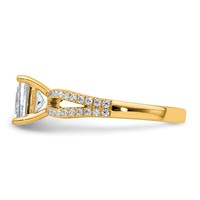 14K Yellow Gold 1.75 Carat Lab Grown Diamond VS+ F+ Princess Complete Engagement Ring view 3