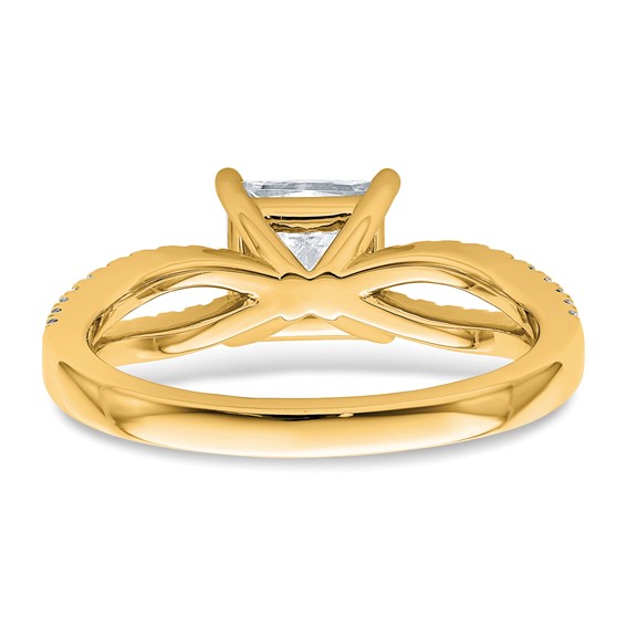 14k 1 3/4 carat Lab Grown Diamond VS+ F+ Princess Complete Engagement Ring