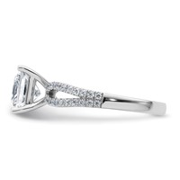 14K White Gold 0.25 Carat Lab Grown Diamond VS+ F+ Princess Semi-mount Engagement Ring view 3