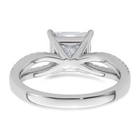 14K White Gold 0.25 Carat Lab Grown Diamond VS+ F+ Princess Semi-mount Engagement Ring view 5