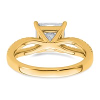 14K Yellow Gold 0.25 Carat Lab Grown Diamond VS+ F+ Princess Semi-mount Engagement Ring view 5
