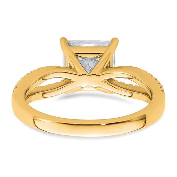 14k 2 carat Lab Grown Diamond VS+ F+ Princess Complete Engagement Ring