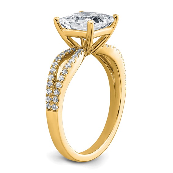 14k 2 carat Lab Grown Diamond VS+ F+ Princess Complete Engagement Ring