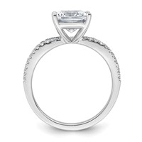 14K White Gold 2 Carat Certified Lab Grown Diamond VS+ F+ Princess Complete Engagement Ring view 2