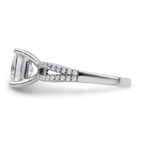 14K White Gold 2.25 Carat Lab Grown Diamond VS+ F+ Princess Complete Engagement Ring view 3