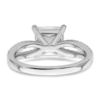 14K White Gold 2.25 Carat Lab Grown Diamond VS+ F+ Princess Complete Engagement Ring view 5