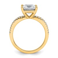 14K Yellow Gold 0.25 Carat Lab Grown Diamond VS+ F+ Princess Semi-mount Engagement Ring view 2