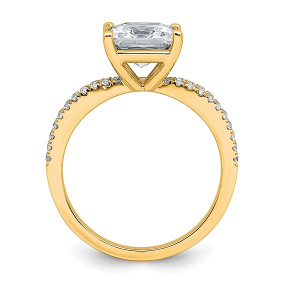 14k 2 1/4 carat Lab Grown Diamond VS+ F+ Princess Complete Engagement Ring