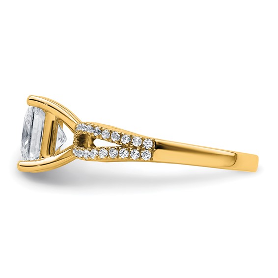 14k 2 1/4 carat Lab Grown Diamond VS+ F+ Princess Complete Engagement Ring