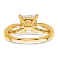 14K Yellow Gold 0.25 Carat Lab Grown Diamond VS+ F+ Princess Semi-mount Engagement Ring view 5
