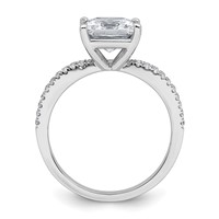 14K White Gold 2.25 Carat Certified Lab Grown Diamond VS+ F+ Princess Complete Engagement Ring view 2