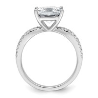 14K White Gold 2.50 Carat Lab Grown Diamond VS+ F+ Princess Complete Engagement Ring view 2