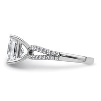 14K White Gold 2.50 Carat Lab Grown Diamond VS+ F+ Princess Complete Engagement Ring view 3