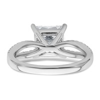 14K White Gold 2.50 Carat Lab Grown Diamond VS+ F+ Princess Complete Engagement Ring view 5