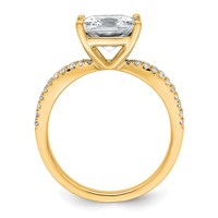 14K Yellow Gold 2.50 Carat Lab Grown Diamond VS+ F+ Princess Complete Engagement Ring view 2