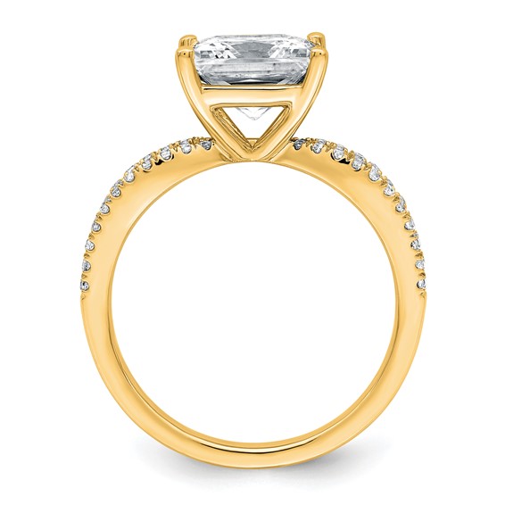 14k 2 1/2 carat Lab Grown Diamond VS+ F+ Princess Complete Engagement Ring