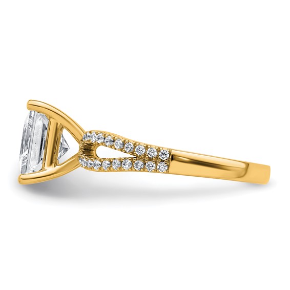 14k 2 1/2 carat Lab Grown Diamond VS+ F+ Princess Complete Engagement Ring