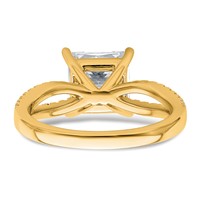 14K Yellow Gold 2.50 Carat Lab Grown Diamond VS+ F+ Princess Complete Engagement Ring view 5