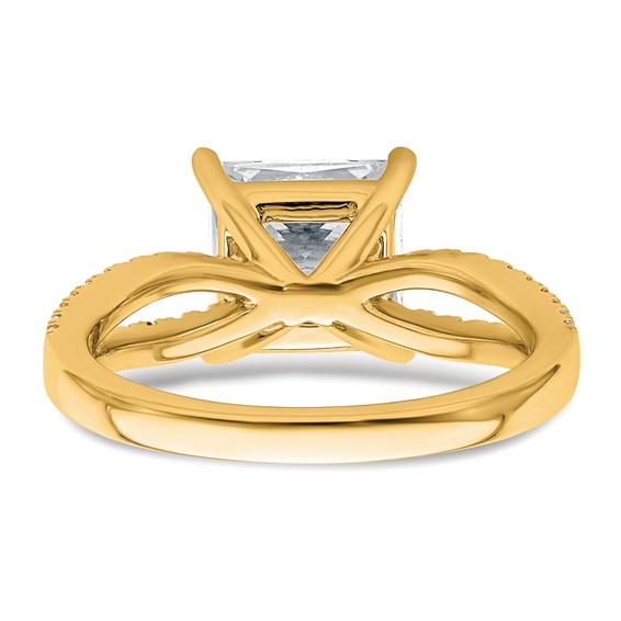 14k 2 1/2 carat Lab Grown Diamond VS+ F+ Princess Complete Engagement Ring