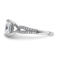 14K White Gold 2.75 Carat Lab Grown Diamond VS+ F+ Princess Complete Engagement Ring view 3