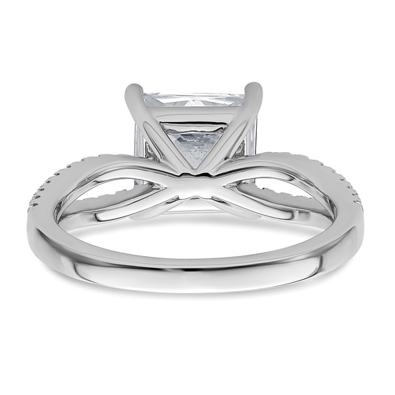 14k White Gold 2 3/4 carat Lab Grown Diamond VS+ F+ Princess Complete Engagement Ring