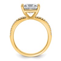 14K Yellow Gold 2.75 Carat Lab Grown Diamond VS+ F+ Princess Complete Engagement Ring view 2
