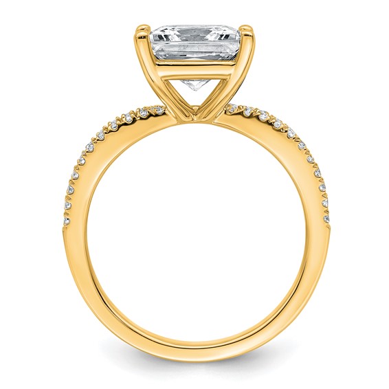 14k 2 3/4 carat Lab Grown Diamond VS+ F+ Princess Complete Engagement Ring