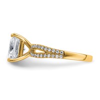 14K Yellow Gold 2.75 Carat Lab Grown Diamond VS+ F+ Princess Complete Engagement Ring view 3