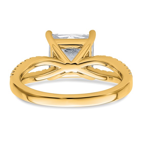 14k 2 3/4 carat Lab Grown Diamond VS+ F+ Princess Complete Engagement Ring