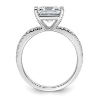 14K White Gold 2.75 Carat Certified Lab Grown Diamond VS+ F+ Princess Complete Engagement Ring view 2