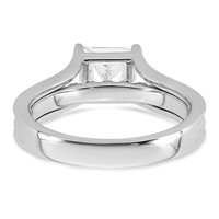 14K White Gold 1.88 Carat Lab Grown Diamond VS+ F+ Princess Complete Engagement Ring view 5