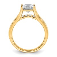 14K Yellow Gold 1.88 Carat Certified Lab Grown Diamond VS+ F+ Princess Complete Engagement Ring view 2