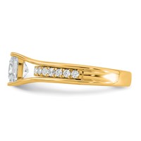 14K Yellow Gold 1.88 Carat Certified Lab Grown Diamond VS+ F+ Princess Complete Engagement Ring view 3