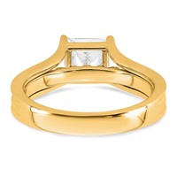 14K Yellow Gold 1.88 Carat Certified Lab Grown Diamond VS+ F+ Princess Complete Engagement Ring view 5