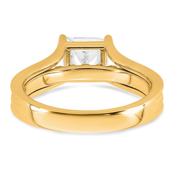 14k 1 7/8 carat Certified Lab Grown Diamond VS+ F+ Princess Complete Engagement Ring