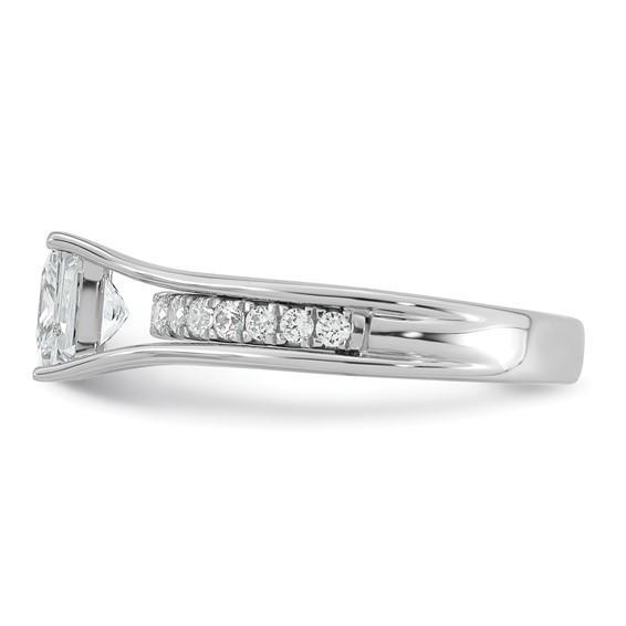 14k White Gold 1 7/8 carat Certified Lab Grown Diamond VS+ F+ Princess Complete Engagement Ring