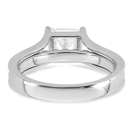 14k White Gold 1 7/8 carat Certified Lab Grown Diamond VS+ F+ Princess Complete Engagement Ring