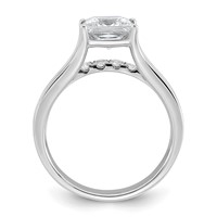 14K White Gold 2.50 Carat Lab Grown Diamond VS+ F+ Princess Complete Engagement Ring view 2