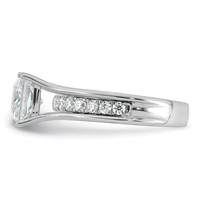 14K White Gold 2.50 Carat Lab Grown Diamond VS+ F+ Princess Complete Engagement Ring view 3
