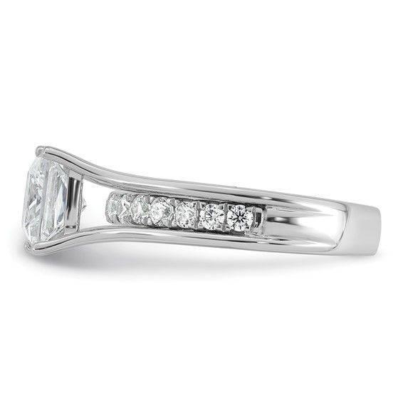 14k White Gold 2 1/2 carat Lab Grown Diamond VS+ F+ Princess Complete Engagement Ring