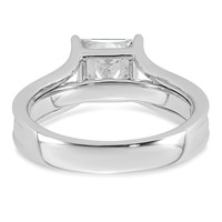 14K White Gold 2.50 Carat Lab Grown Diamond VS+ F+ Princess Complete Engagement Ring view 5