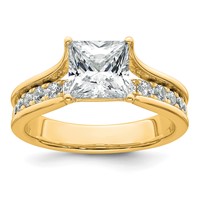 14K Yellow Gold 2.50 Carat Lab Grown Diamond VS+ F+ Princess Complete Engagement Ring view 1