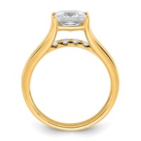 14K Yellow Gold 2.50 Carat Certified Lab Grown Diamond VS+ F+ Princess Complete Engagement Ring view 2