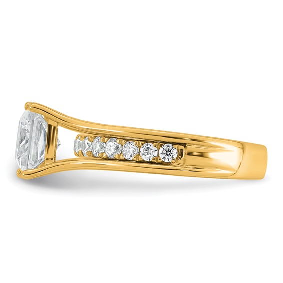 14k 2 1/2 carat Certified Lab Grown Diamond VS+ F+ Princess Complete Engagement Ring