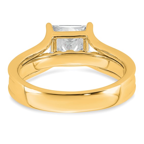 14k 2 1/2 carat Certified Lab Grown Diamond VS+ F+ Princess Complete Engagement Ring