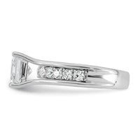 14K White Gold 3.17 Carat Lab Grown Diamond VS+ F+ Princess Complete Engagement Ring view 3