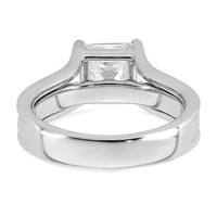 14K White Gold 3.17 Carat Lab Grown Diamond VS+ F+ Princess Complete Engagement Ring view 5