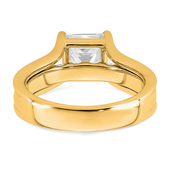 14k 3 1/6 carat Lab Grown Diamond VS+ F+ Princess Complete Engagement Ring