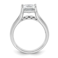 14K White Gold 3.17 Carat Certified Lab Grown Diamond VS+ F+ Princess Complete Engagement Ring view 2